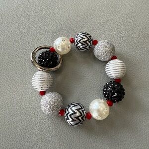 Upcycled Beaded Bag Charm, Keychain, Bracelet Large Beads